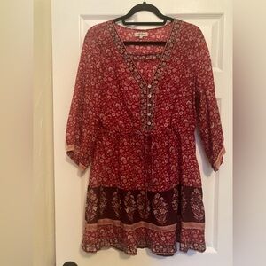 Arnhem Red Paisley Boho Tunic Dress